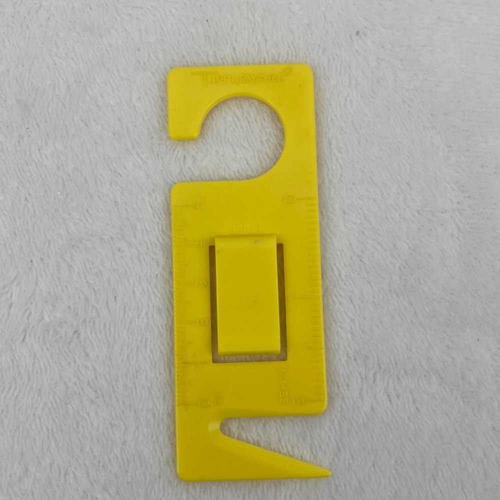 Tupperware Letter Opener Gadget Multi Tool w/ Ruler Recipe Holder + Yellow